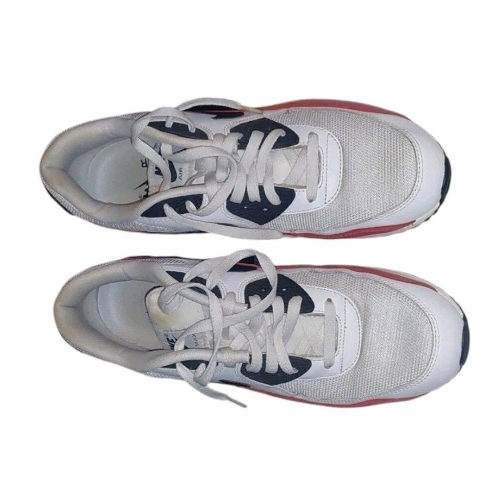 Nike Air Max 90 Men's Running Shoes White/Black/Red/Platinum, Size 12